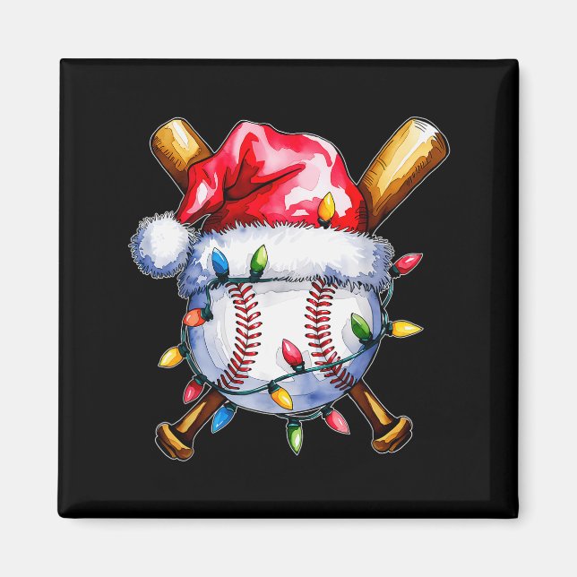 Íman Santa Srts Design For Men Boys Christmas Baseball  (Frente)
