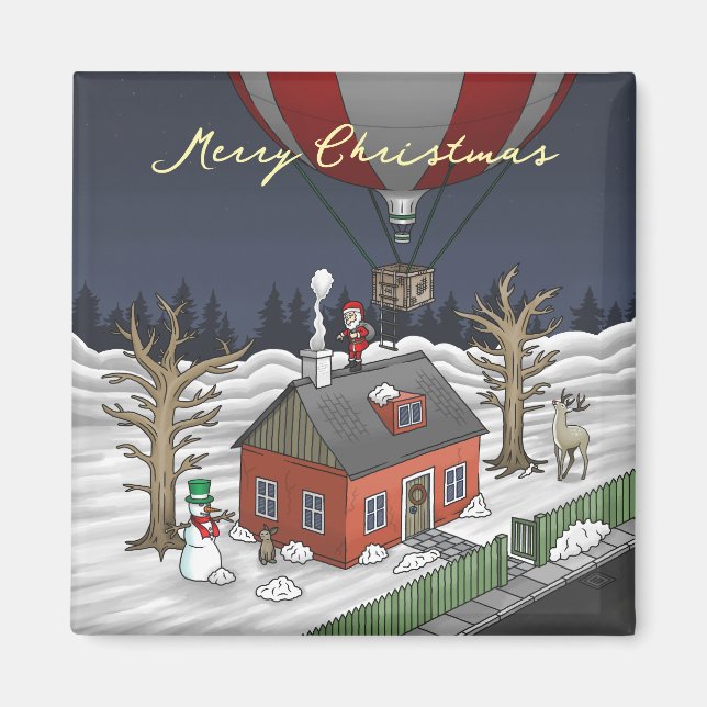 Íman Santa's Fancy Hot Air Balloon (Frente)