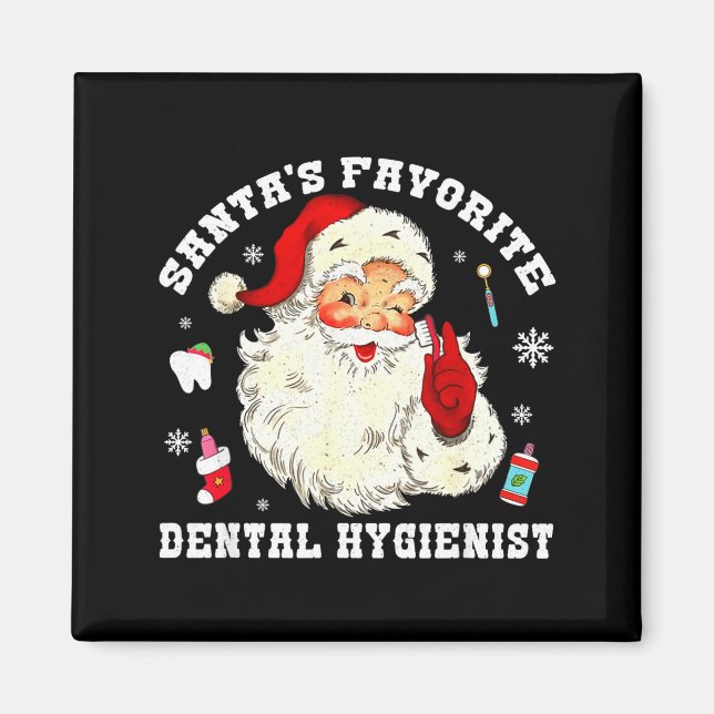 Íman Santas Favorite Dental Hygienist Christmas Funny G (Frente)