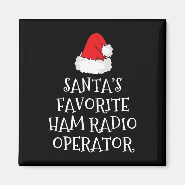 Íman Santa's Favorite Ham Radio Operator Christmas Hat  (Frente)