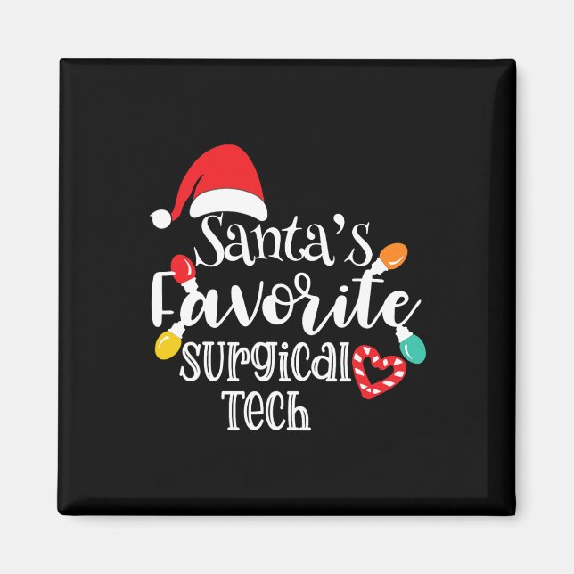 Íman Santa's Favorite Surgical Tech Christmas Lights Sa (Frente)