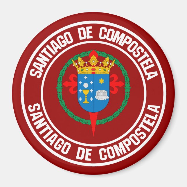 Íman Santiago de Compostela Round Emblem (Frente)