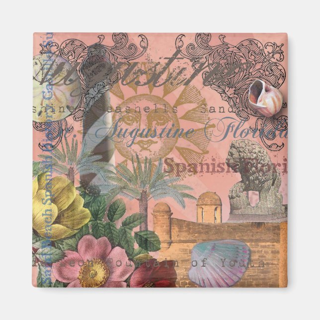 Íman santo augustine florida viagem antiquada arte (Frente)