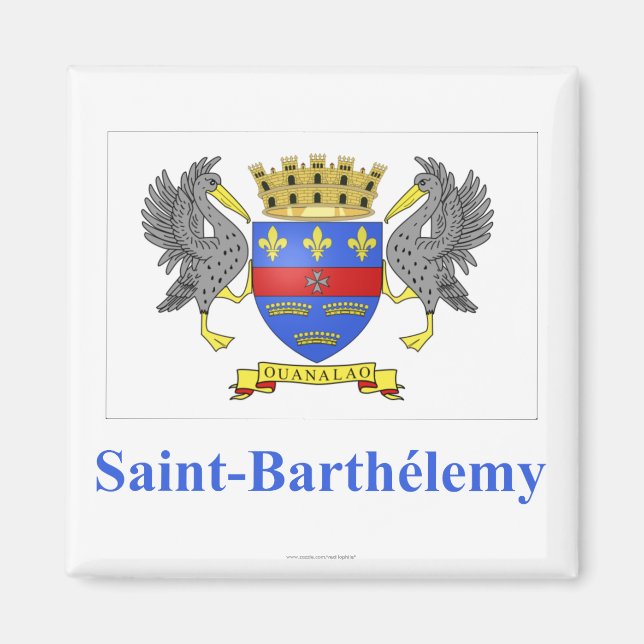 Íman Santo Barthelemy Flag com Nome em Francês (Frente)