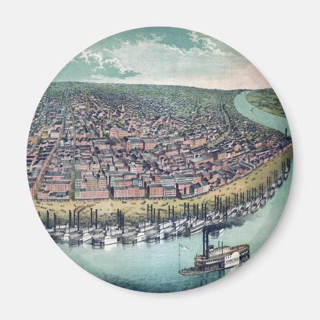 Íman Santo de Mapa Antiquado, Rio Louis Missouri (Frente)