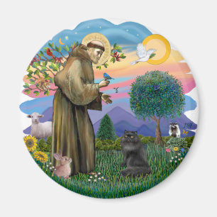 Íman Santo Francisco - Gato Persa Preto