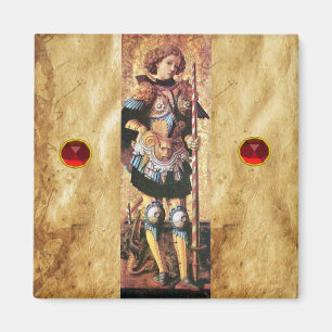 Íman SANTO GEORGE E DRAGON, rubi vermelho