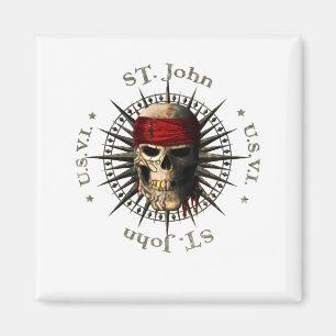 Íman Santo John USVI Pirate Skull