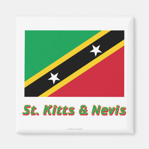 Íman Santo Kitts e bandeira de Nevis com nome