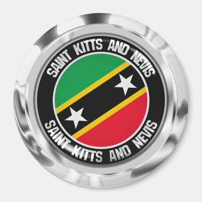 Íman Santo Kitts e Nevis Round Emblem (Frente)