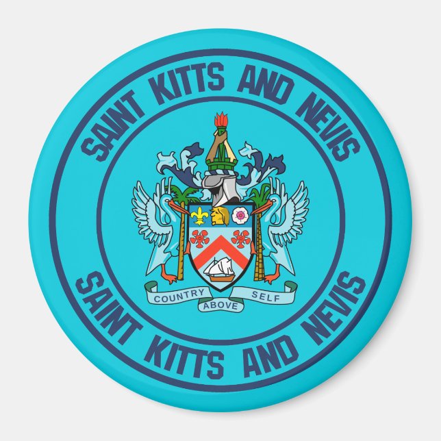 Íman Santo Kitts e Nevis Round Emblem (Frente)