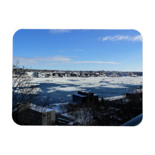 Íman Santo Lawrence River em inverno, Quebec, Canadá