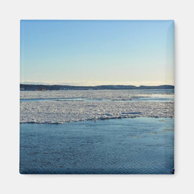 Íman Santo Lawrence River em inverno, Quebec, Canadá (Frente)