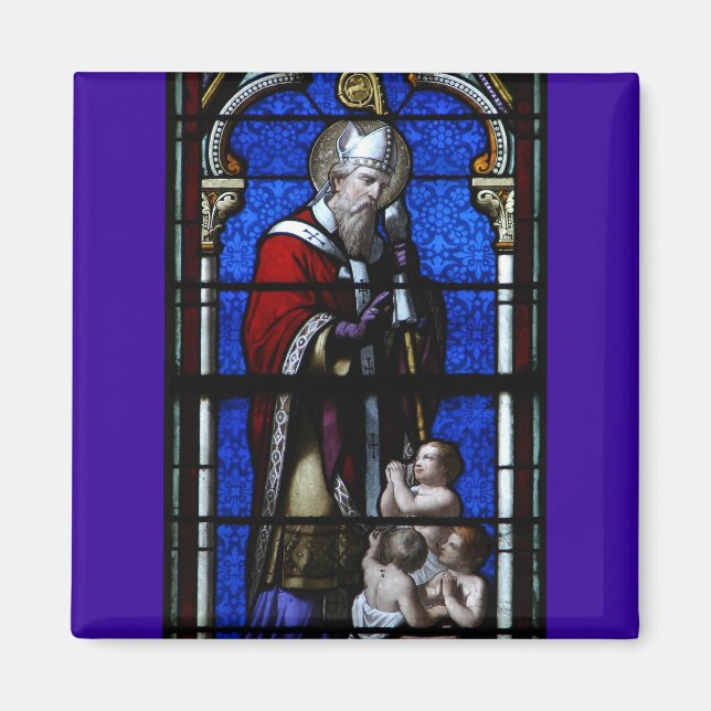Íman Santo Nicholas Blessings Stainings Glass (Frente)