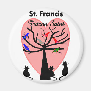 Íman Santo padroeiro de St Francis--Árvore e animais