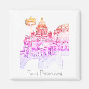 Íman Santo Petersburg Rússia City View Landscape Magnet