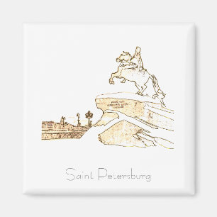 Íman Santo Petersburg Rússia City View Landscape Magnet