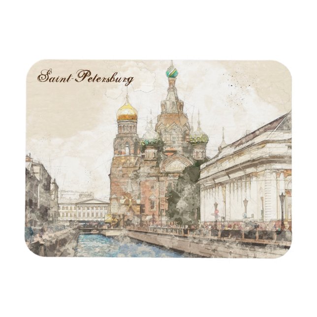 Íman Santo Petersburgo Rússia Souvenir Magnet - Cena (Horizontal)