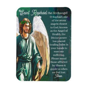 Íman Santo Raphael Archangel Healer Angel Art Prayer