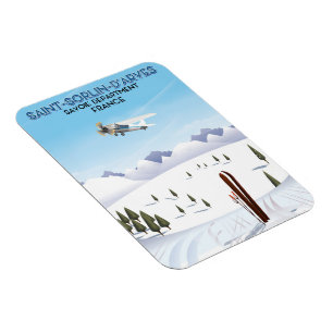 Íman Santo Sorlin d'Arves França ski poster