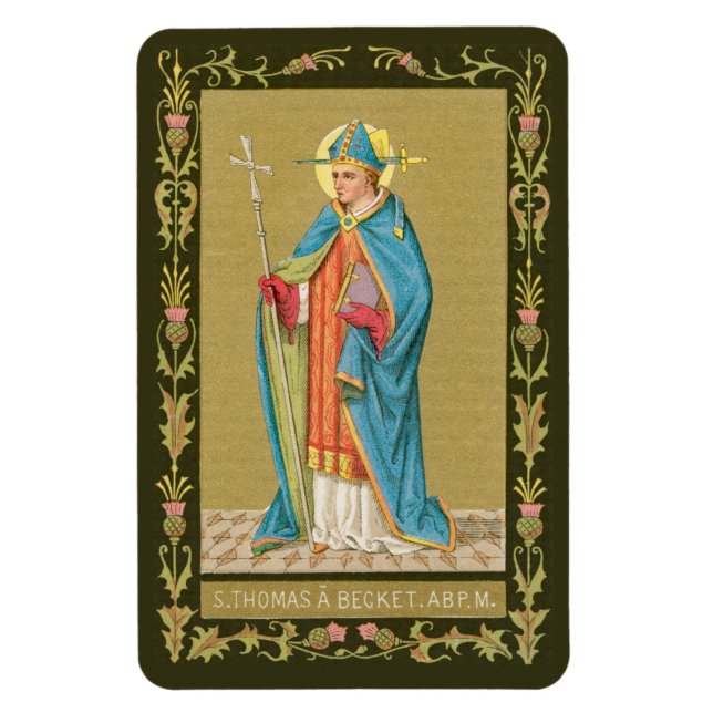 Íman Santo Tomás Becket com Espada na Mitra (P 005) (Vertical)