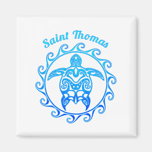 Íman Santo tribal Thomas da tartaruga do azul de oceano