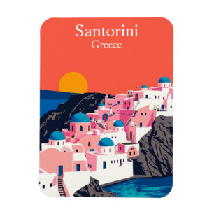 Íman Santorini, Grécia Viagens vintage Blue Domes