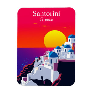 Íman Santorini, Grécia Viagens vintage Ocean Sunset