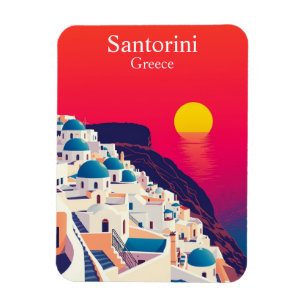 Íman Santorini, Grécia Viagens vintage Sunset