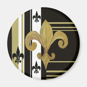 Íman Santos Fleur de lis, preto e Dourado
