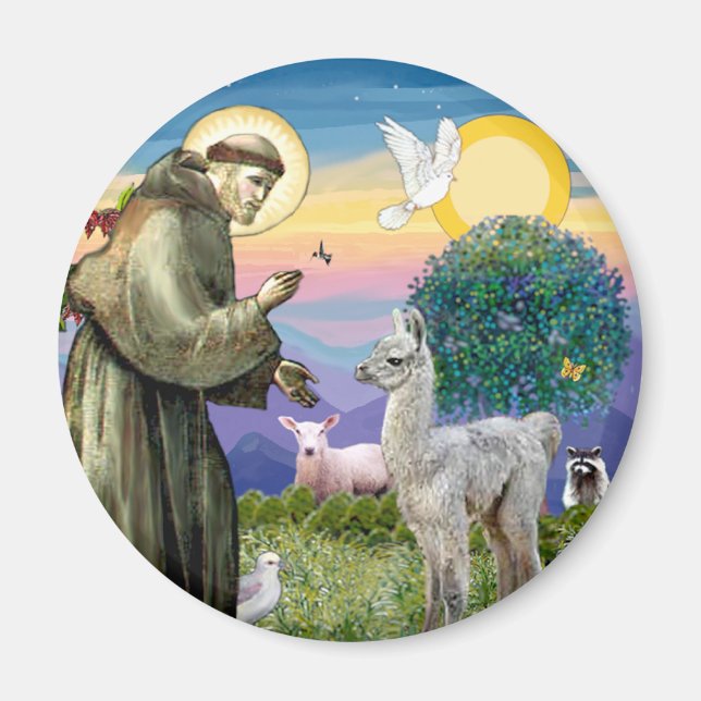 Íman São Francisco e Bebê Lhama (Frente)