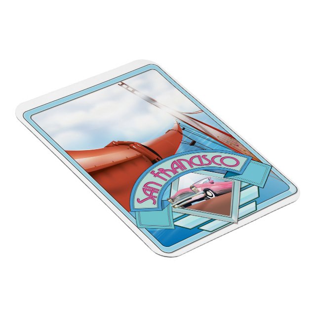 Íman São Francisco, EUA, poster de viagens (Lado Direito)