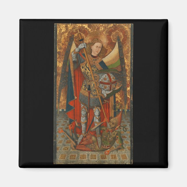 Íman São Miguel Arcanjo Derrotando Satanás Cristo (Frente)