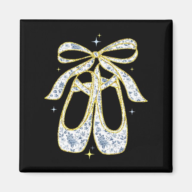 Íman Sapatilhas de Ballet Bailarina, Camiseta de Dança  (Frente)