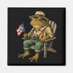 Íman Sapo coqui engraçado bandeira de porto rico taino
