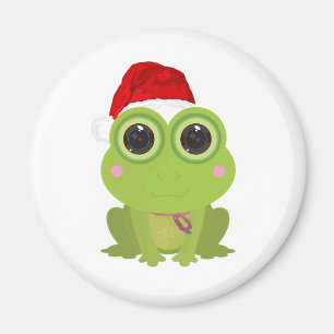 Íman Sapo de Natal Fofo Chapéu do Papai Noel Festa de F