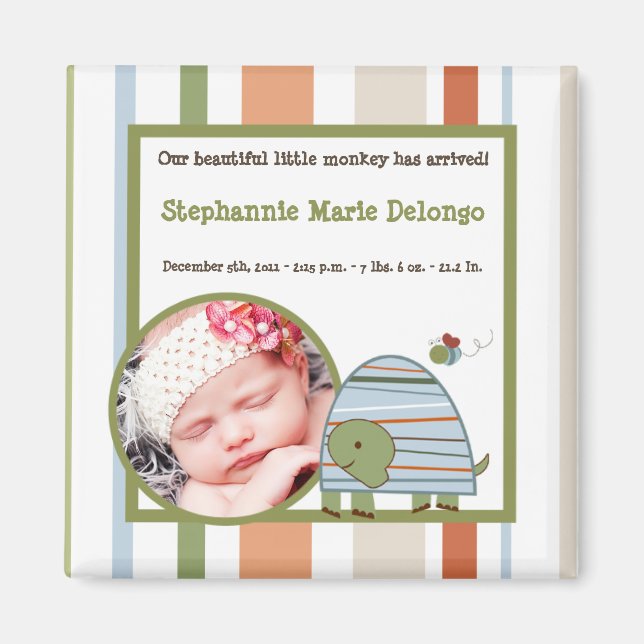 Íman sapo de Tartaruga de Praia de Laguna 2"x2" (Frente)