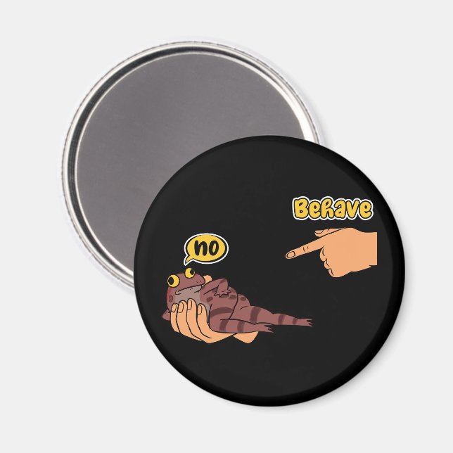 Íman Sapo Desonesto Sapo Engraçado Meme Se Comporte Não (Front/Back)