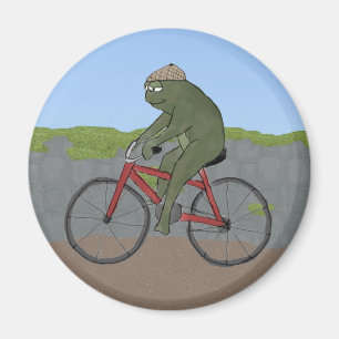 Íman Sapo do cavalheiro em um ímã da bicicleta