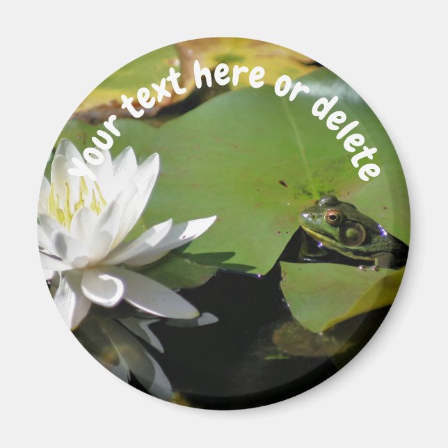 Íman Sapo e Flor de Lótus Personalizados (Frente)