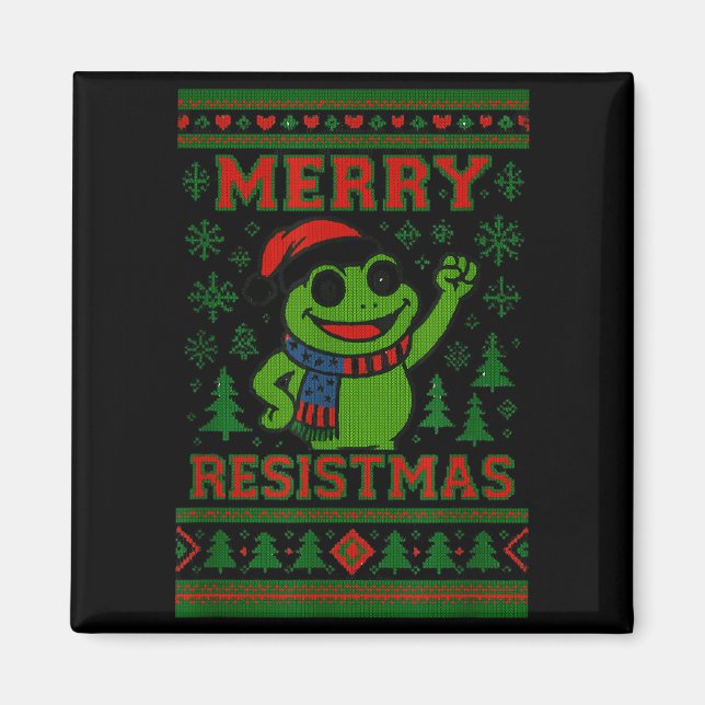 Íman Sapo engraçado de Natal Meme Resistmas Humor de Fe (Frente)