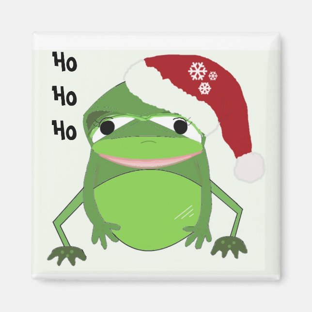 Íman Sapo engraçado em um chapéu de Papai Noel (Frente)