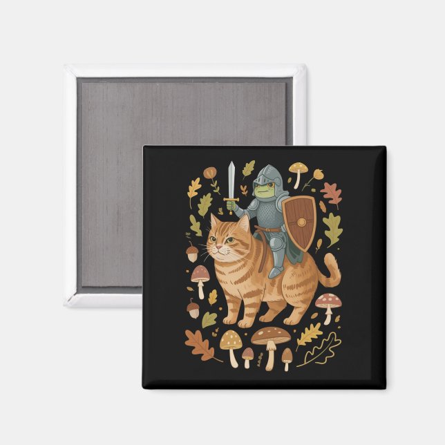 Íman Sapo Medieval em Gato Laranja Goblincore Coisas Es (Front/Back)