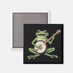 Íman Sapo Retro Tocando Banjo Amantes de Música dos Ano
