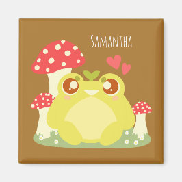 Íman Sapo Verde Bonito Sentado Na Natureza