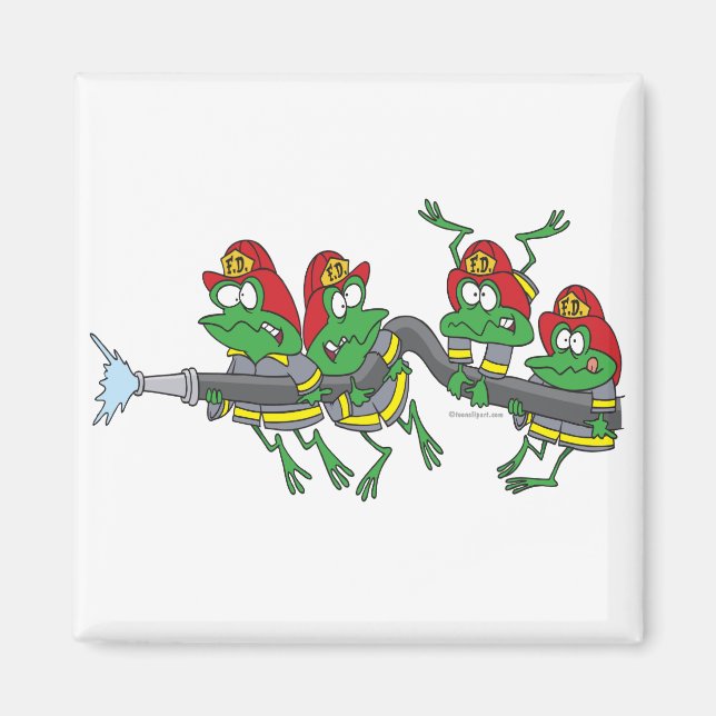 Íman sapos de sapo de bombeiro engraçados (Frente)