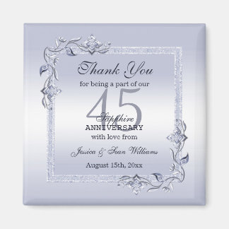 Íman Sapphire Gem & Glitter 45º Aniversário de Casament