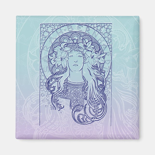 Íman Sarah Bernhardt por Mucha (Frente)