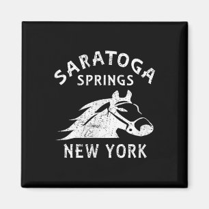 Íman Saratoga Springs Ny Cavalo Gráfico Vintage Corrida
