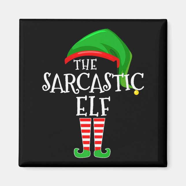 Íman Sarcastic Elf Family Matching Group Christmas Prem (Frente)